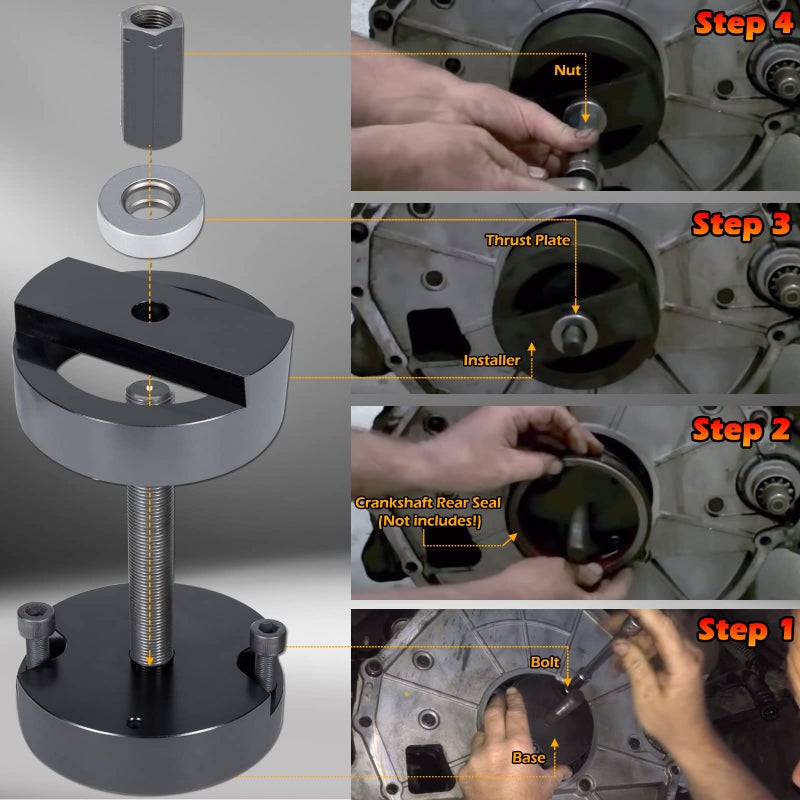 Bonbo 303-770 Crankshaft Rear Main Seal & Wear Sleeve Ring Installer Tool Perfectly Fits for Ford 4.5L 6.0L 6.4L Powerstroke Diesel Engines - Image 5